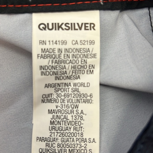 Quicksilver board shorts. Three shades of blue. Velcro & drawstring closure. NWT - Picture 7 of 8